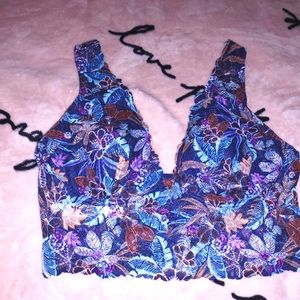 Victoria Secret Soft Lace Blue Floral Bralette